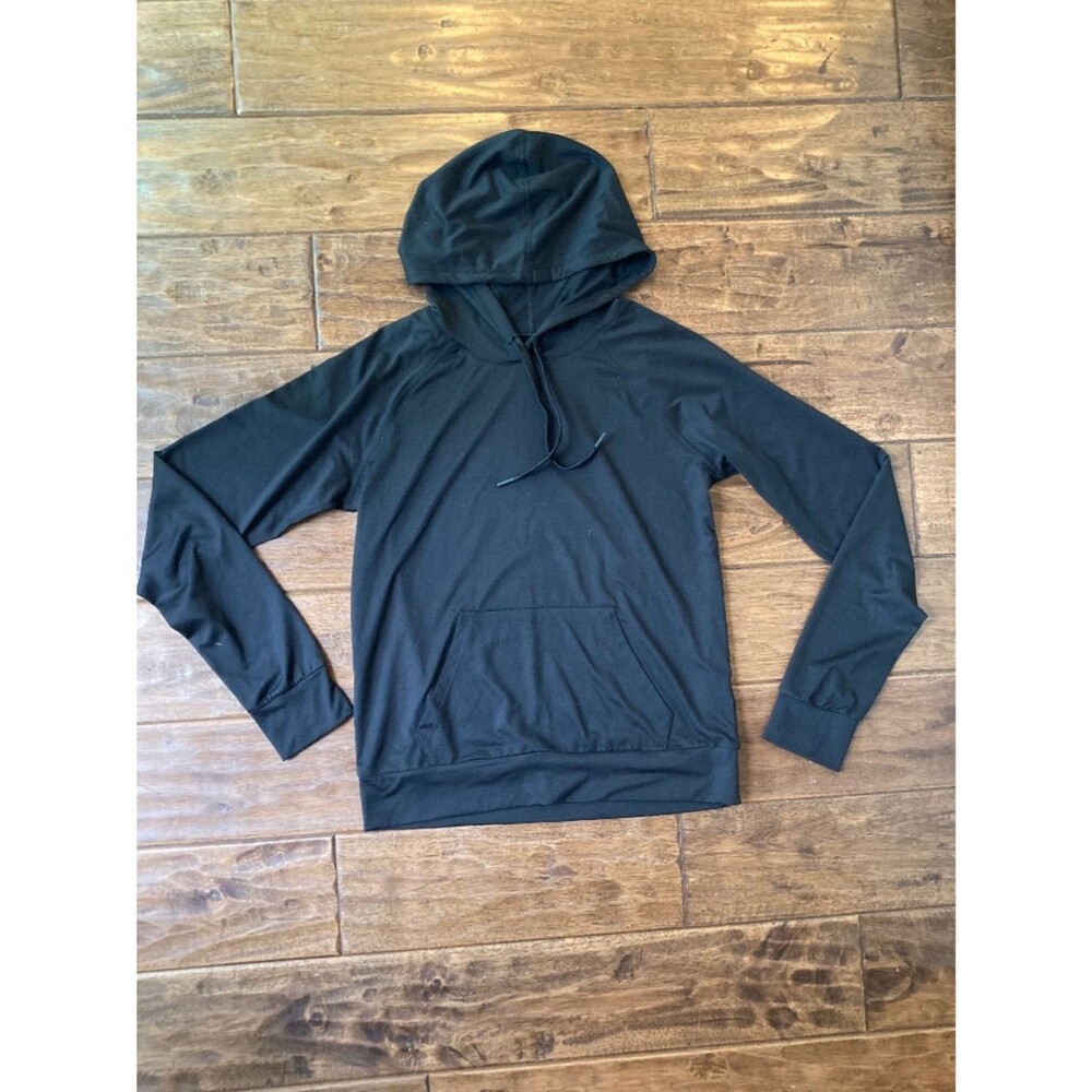 Quince Flowknit Pullover Hoodie Women' s Small Black Athleisure Lounge